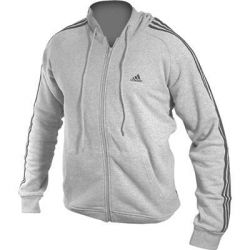 Adidas 3 Stripe Essential Z Hooded Full Zip Sweat Top