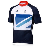 Adidas Team GB Short Sleeve Half-Zip Cycling T-Shirt