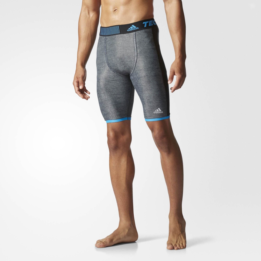 adidas Techfit Mens Grey Black Climachill Short Running Compression