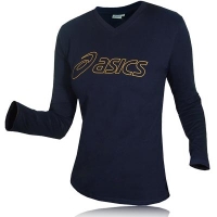 asics lady sakai long sleeve v-neck top