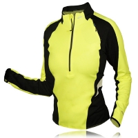 brooks lady vapor dry half zip nightlife hi-viz run/bike top