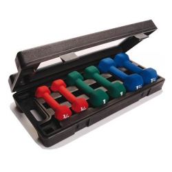 Golds Gym Neoprene hexagonal dumbell set with carry case 6kg