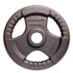 Golds Gym 15KG Olympic EZ Grip Hammertone plate