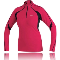 gore running wear lady sunlight half zip long sleeve top