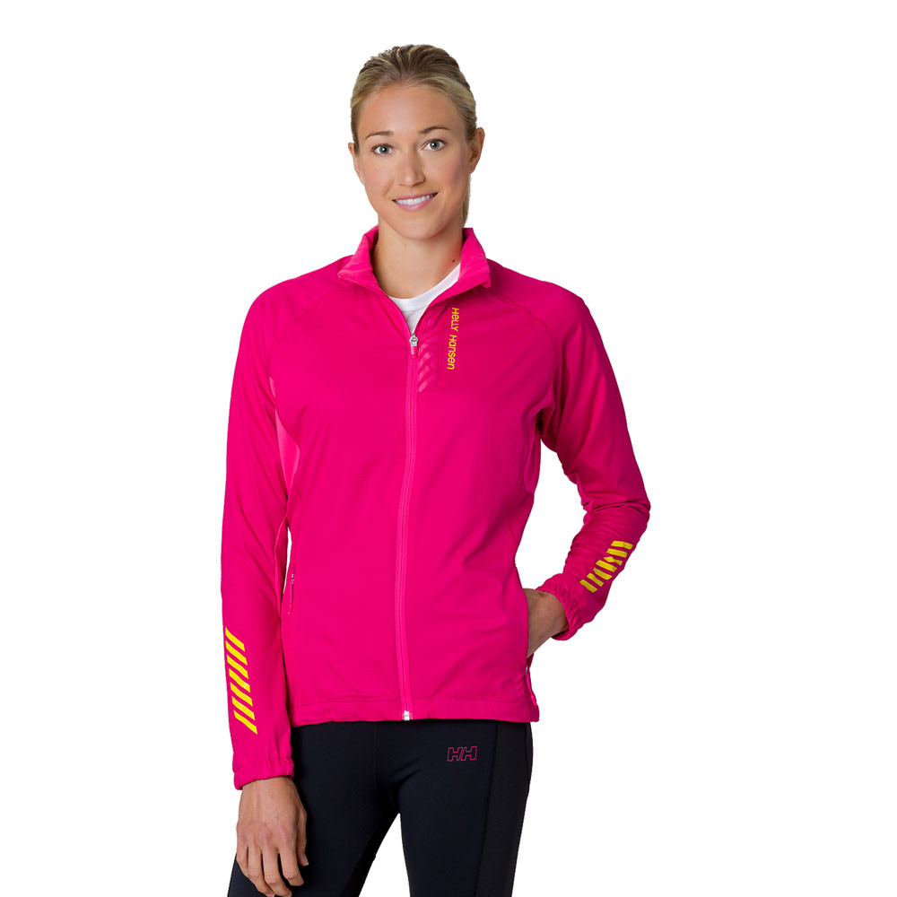 Helly Hansen Pace Womens Pink Water Resistant Reflective Running Jacket