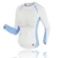 Lite Sports Lady Super Dry Coolmax Long Sleeve Top White/Pale Blue