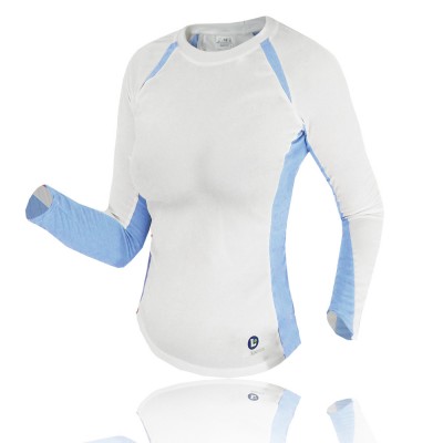 Lite Sports Lady Super Dry Coolmax Long Sleeve Top White/Pale Blue picture 1
