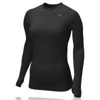 nike lady seamless long sleeve crew baselayer top