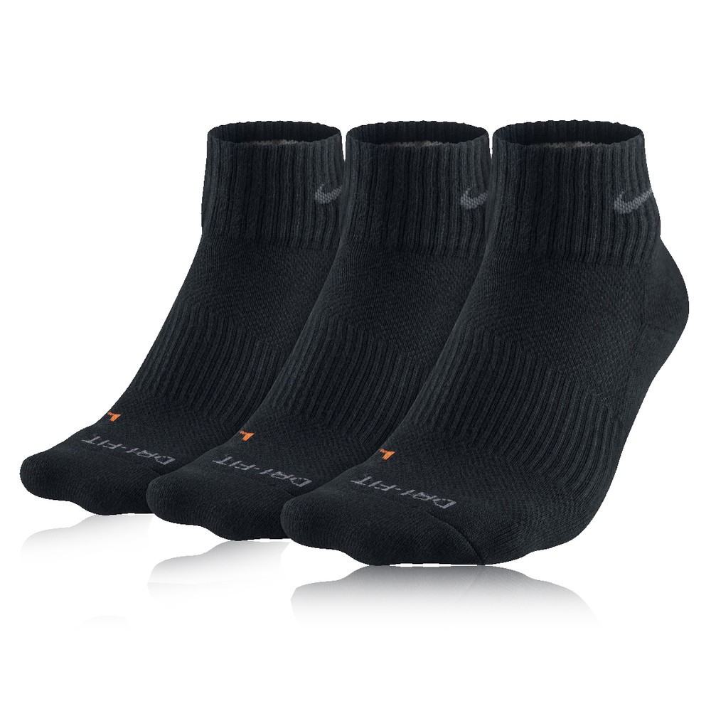 Nike DriFit Half Cushion Quarter Running Socks (3 Packs)