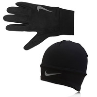 Nike Dri-Fit Glove and Beanie Running Set
