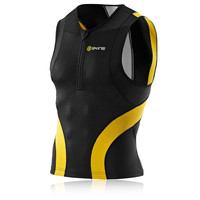 Skins Triathlon Sleeveless Half-Zip Compression Top