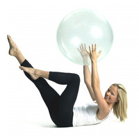 TRAINAHEAD Transparent 65cm Gym Ball   2 DVDS