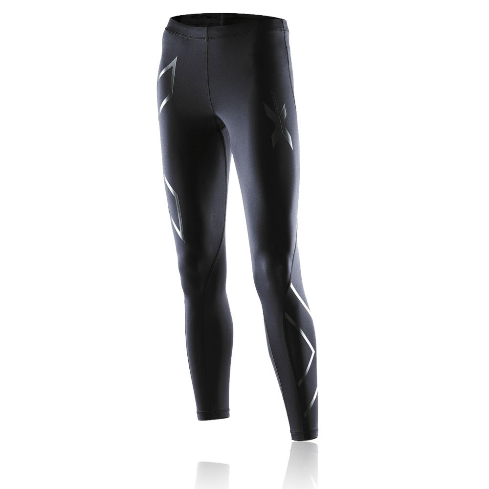 2XU Womens Recovery Black LYCRA Compression Running Long Bottoms Pants