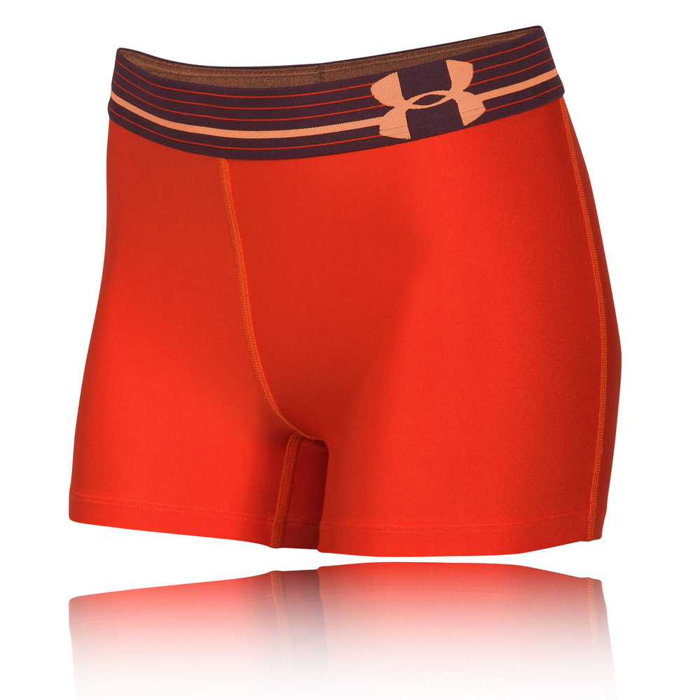 Under Armour Womens Orange HeatGear Running Gym Compression Shorts