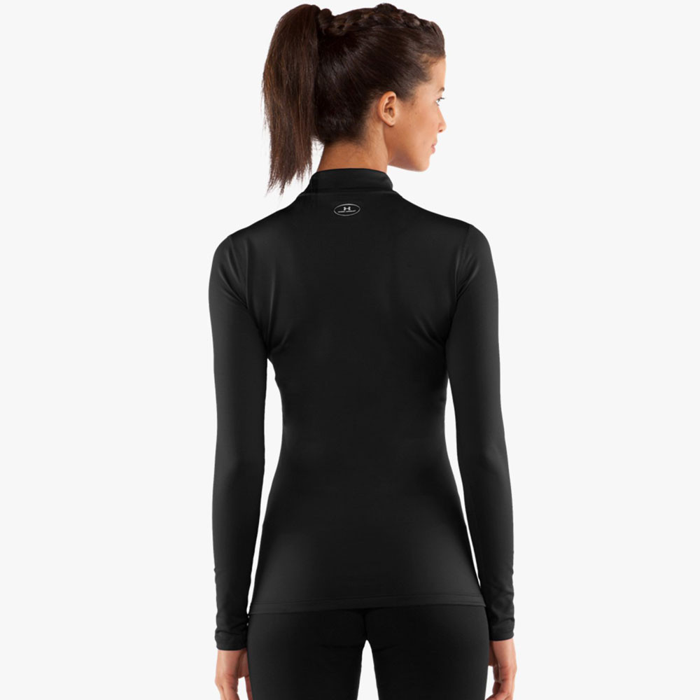Under Armour ColdGear Womens Black Fitted Mock Long Sleeve Running Gym