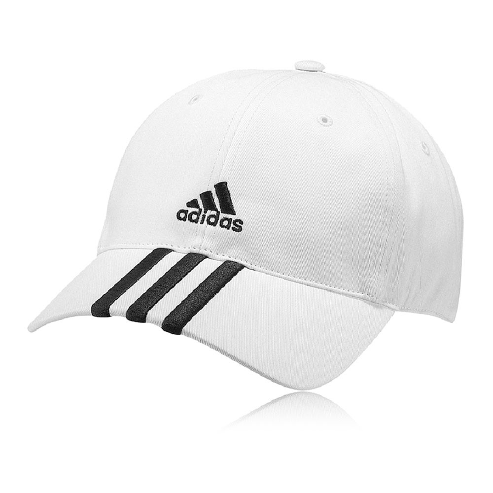Adidas Essentials 3S Herren Damen Schirmkappe Baseball Cap Sport Mütze Weiß | eBay